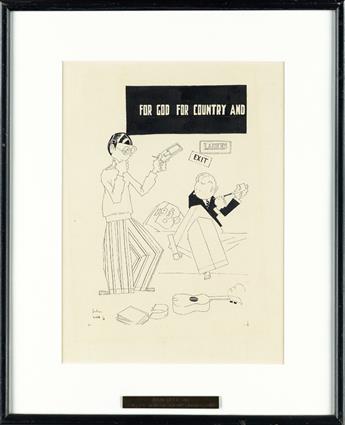 (CARTOONS) JOHN HELD, JR. For God For Country And . . . Ladies.
